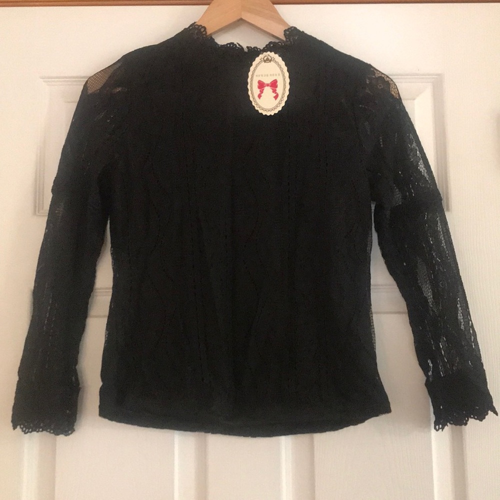 Brand new black lace blouse